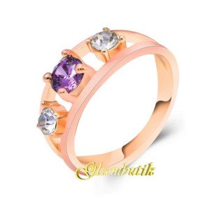 Кольцо в стиле Chopard Фиолетовое трио