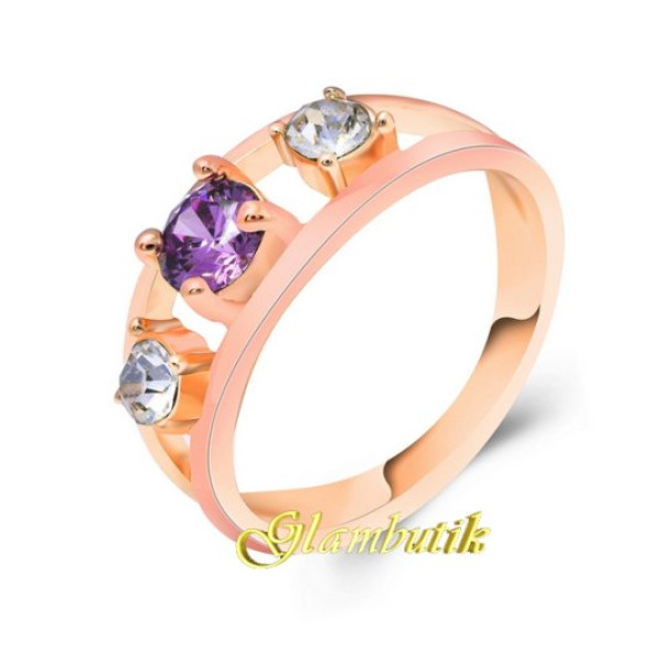 Кольцо в стиле Chopard Фиолетовое трио