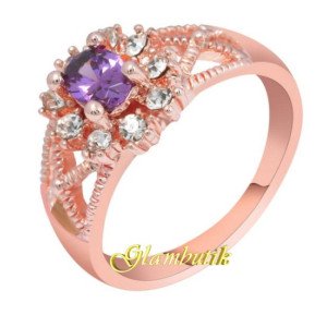 Кольцо в стиле Chopard Роскошь в сиреневом