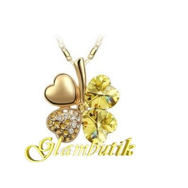 Подвеска SWAROVSKI Клевер лимонный 