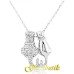 Подвеска SWAROVSKI Влюбленные кошки в белом