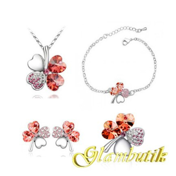 Комплект SWAROVSKI Клевер в платине