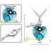 Подвеска SWAROVSKI Сердце голубое с узелком