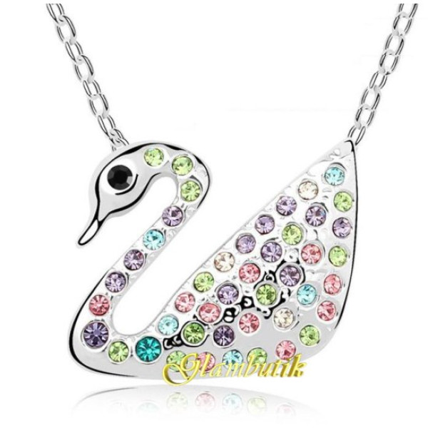 Подвеска SWAROVSKI Лебедь красочный