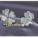 Серьги SWAROVSKI Клевер мерцающий в платине