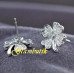 Серьги SWAROVSKI Клевер мерцающий в платине