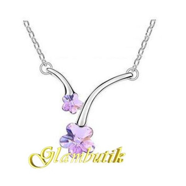 Подвеска SWAROVSKI Дуэт цветов фиолетовый