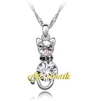 Подвеска SWAROVSKI Кошка кристальная с ошейником