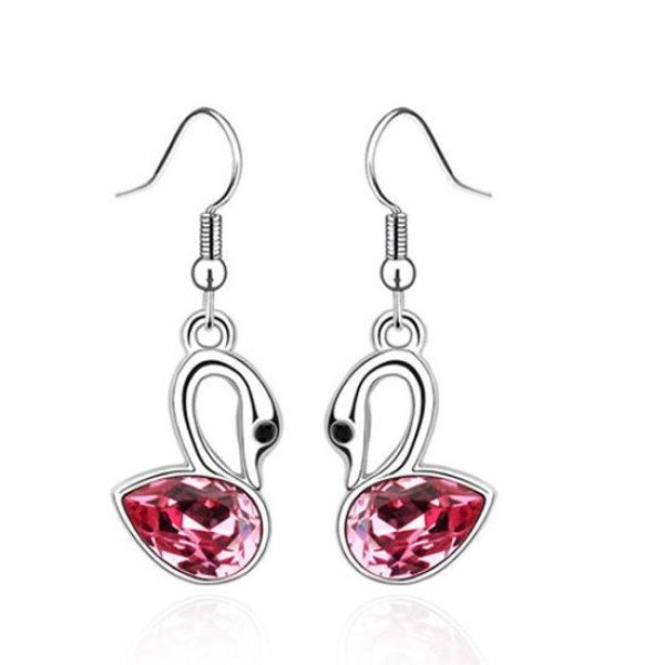 Ювелирные серьги Swarovski Лебеди