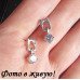 Серьги в серебре Тайна с цирконом
