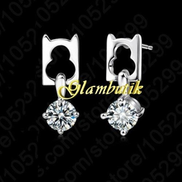Серьги в серебре Тайна с цирконом