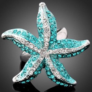 Кольцо в стиле Chaumet Голубая морская звезда