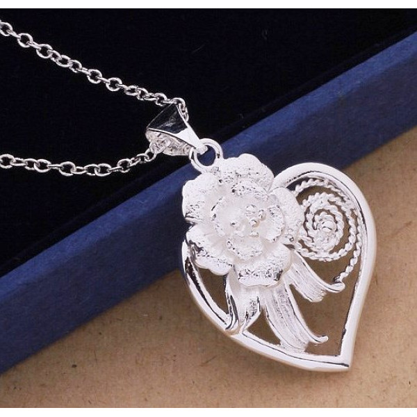 Подвеска на цепи Tiffany Цветок на сердце
