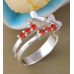 Кольцо в стиле Tiffany Бабочка в красных кристаллах