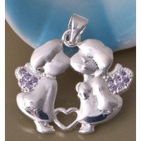 Подвеска Tiffany Поцелуйчики ангелочков в фиолете