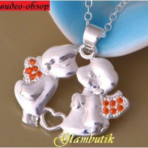 Підвіска Tiffany Поцілунки ангелят у червоному