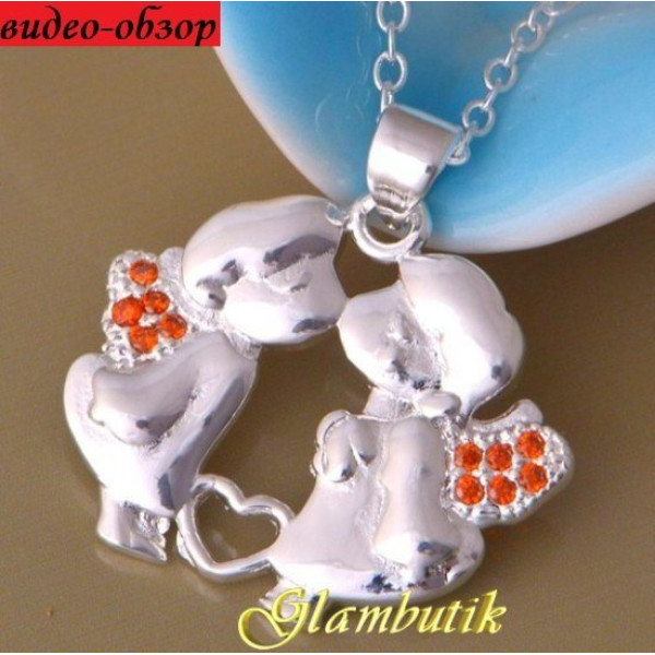 Підвіска Tiffany Поцілунки ангелят у червоному – 3482