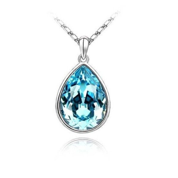 Подвеска SWAROVSKI Капля голубая