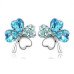 Комплект SWAROVSKI Клевер в платине голубой