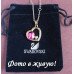 Подвеска SWAROVSKI Сердце в сердце малиновое