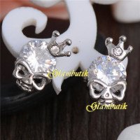 Серьги Черепа с коронами кристалл