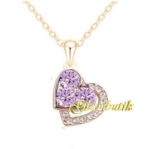 Подвеска золотое сердце SWAROVSKI