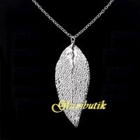 Посеребрённая подвеска Лист