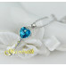 Подвеска SWAROVSKI Ключ голубой с кристаллом