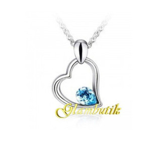 Подвеска SWAROVSKI Капля любви голубая
