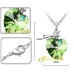 Подвеска SWAROVSKI Сердце салатовое с узелком