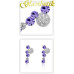Ювелирные серьги Swarovski Итема фиолет 