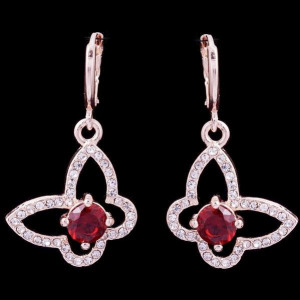 Серьги Butterflies with garnet