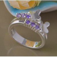 Кольцо в стиле Tiffany Бабочка в сиреневых кристаллах