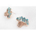 Серьги SWAROVSKI Корзиночка с голубым
