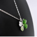 Комплект SWAROVSKI Клевер салатовый  в платине