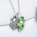 Комплект SWAROVSKI Клевер салатовый  в платине