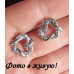 Ювелирные серьги Сердечный бурлеск в белом