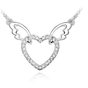 Подвеска SWAROVSKI Сердце на крыльях кристалл