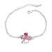 Комплект SWAROVSKI Клевер в платине нежно-розовый 