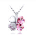 Комплект SWAROVSKI Клевер в платине нежно-розовый 