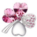 Комплект SWAROVSKI Клевер в платине нежно-розовый 