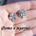 Комплект SWAROVSKI Клевер в платине нежно-розовый 