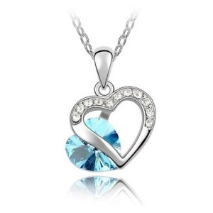 Подвеска SWAROVSKI Сердце в всплеске голубое