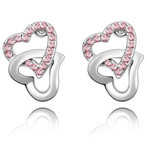 Серьги SWAROVSKI Соединенные сердца roz