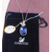 Подвеска SWAROVSKI Бабочка sapfir