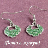 Серьги SWAROVSKI Глам открывашка салатовые