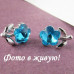 Ювелирные серьги Swarovski Цветочек голубой