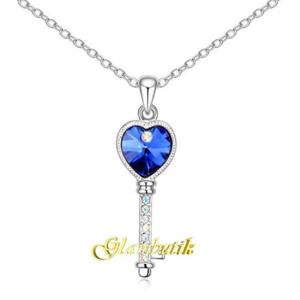 Подвеска SWAROVSKI Ключ синий с кристаллом