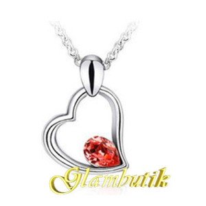 Подвеска SWAROVSKI Капля любви красная