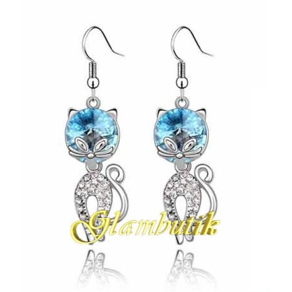 Ювелирные серьги Swarovski Кошки